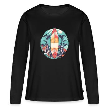 Surfboard - Women's Premium Organic Long Sleeve Shirt - black - Front - Julia (174cm)