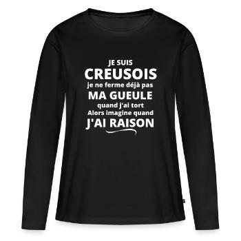 Creuse, Creusois, Limousin - T-shirt manches longues Premium bio Femme - noir - Devant - Julia (174cm)
