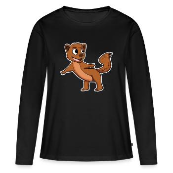 Martre belette - T-shirt manches longues Premium bio Femme - noir - Devant - Julia (174cm)