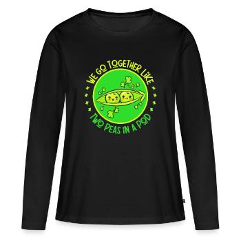 amoureux, tourtereaux, amour sincère - T-shirt manches longues Premium bio Femme - noir - Devant - Julia (174cm)
