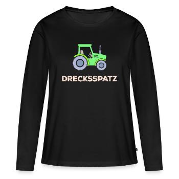 Nutzfahrzeug Spruch Traktor Landleben Landwirt - Frauen Premium Bio Langarmshirt - Schwarz - Vorne - Julia (174cm)
