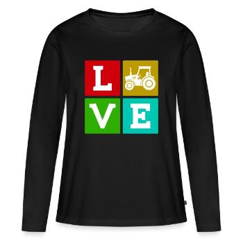 Traktor Landleben Spruch Nutzfahrzeug Landwirt - Frauen Premium Bio Langarmshirt - Schwarz - Vorne - Julia (174cm)