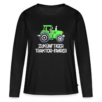 Landleben Fahrzeug Landwirt Traktor Statement - Frauen Premium Bio Langarmshirt - Schwarz - Vorne - Julia (174cm)