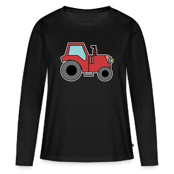 Landleben Traktor Bauernhof Kraftfahrzeug Landwirt - Frauen Premium Bio Langarmshirt - Schwarz - Vorne - Julia (174cm)