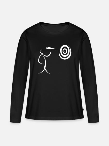 Minimalist darts dart player with dart and dart - Women's Premium Organic Long Sleeve Shirt - black