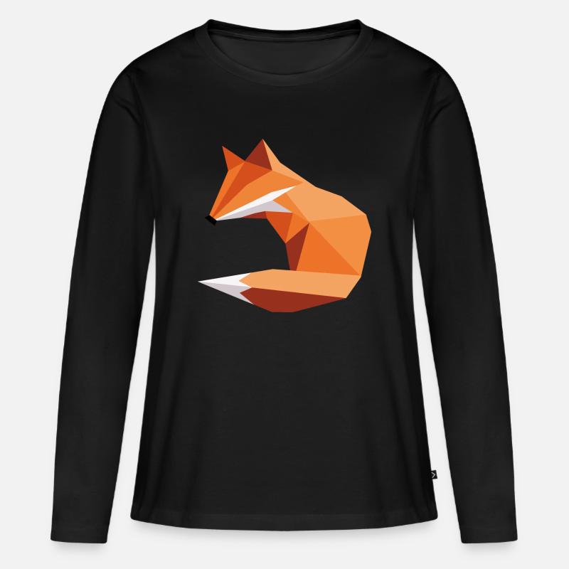 fuchs ORGAMI style - Frauen Premium Bio Langarmshirt - Schwarz