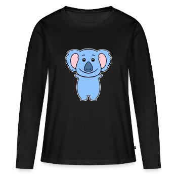 Koala - Frauen Premium Bio Langarmshirt - Schwarz - Vorne - Julia (174cm)