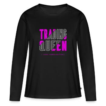 Reine du commerce - T-shirt manches longues Premium bio Femme - noir - Devant - Julia (174cm)