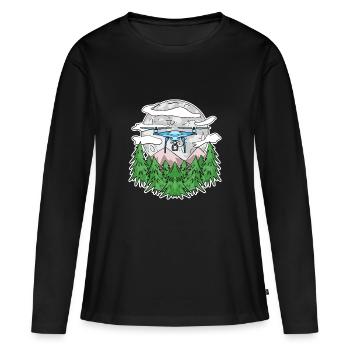 Drone - T-shirt manches longues Premium bio Femme - noir - Devant - Julia (174cm)