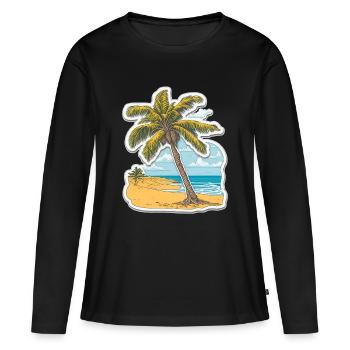 Rêve de palmier des mers du Sud - T-shirt manches longues Premium bio Femme - noir - Devant - Julia (174cm)