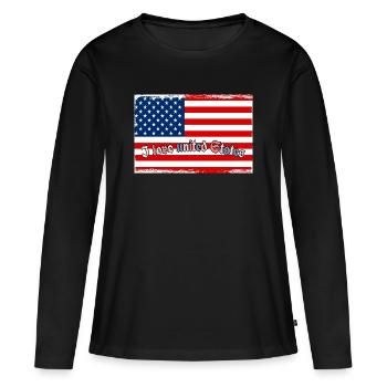 Ich liebe die Vereinigten Staaten - Frauen Premium Bio Langarmshirt - Schwarz - Vorne - Julia (174cm)