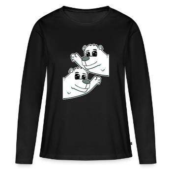Ours polaire Ours polaire - T-shirt manches longues Premium bio Femme - noir - Devant - Julia (174cm)
