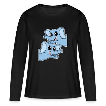 Éléphant éléphant - T-shirt manches longues Premium bio Femme - noir - Devant - Julia (174cm)