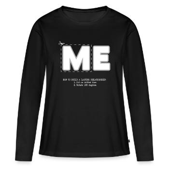 Ich (dunkel) - Frauen Premium Bio Langarmshirt - Schwarz - Vorne - Julia (174cm)
