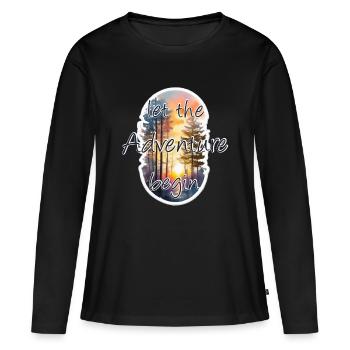 Aventure - T-shirt manches longues Premium bio Femme - noir - Devant - Julia (174cm)