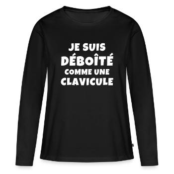 alcool, alcool humour, ivrogne - T-shirt manches longues Premium bio Femme - noir - Devant - Julia (174cm)