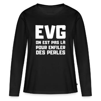 EVG, équipe du marié, futur marié - T-shirt manches longues Premium bio Femme - noir - Devant - Julia (174cm)
