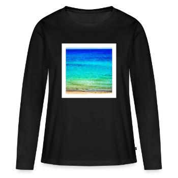 Mer - T-shirt manches longues Premium bio Femme - noir - Devant - Julia (174cm)