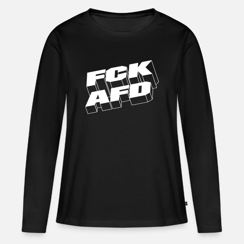 FCKAFD - Frauen Premium Bio Langarmshirt - Schwarz