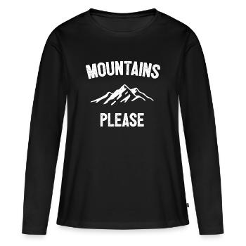 Montagnes s’il vous plaît - T-shirt manches longues Premium bio Femme - noir - Devant - Julia (174cm)