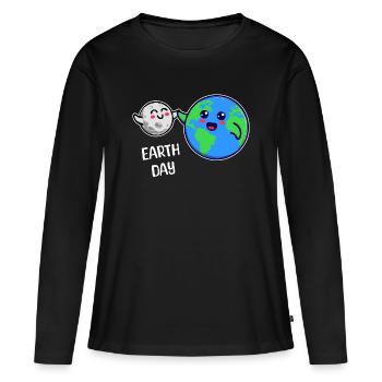 Mutter Erde Umwelt Umweltfreundlich Statement - Frauen Premium Bio Langarmshirt - Schwarz - Vorne - Julia (174cm)