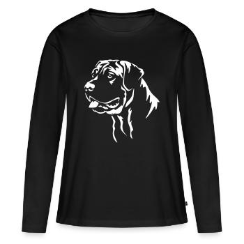 Presa Canario Head « Black Edition » - T-shirt manches longues Premium bio Femme - noir - Devant - Julia (174cm)