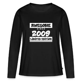 2009 - Jahrgang 2009 - Fantastisch seit 2009 - Frauen Premium Bio Langarmshirt - Schwarz - Vorne - Julia (174cm)
