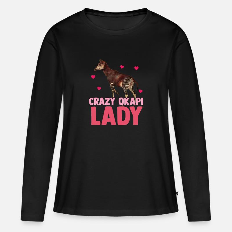 Im Herzen des Waldes Okapi - Frauen Premium Bio Langarmshirt - Schwarz