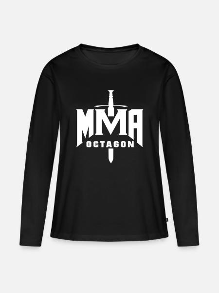 MMA Octagon Mixed Martial Arts - Frauen Premium Bio Langarmshirt - Schwarz