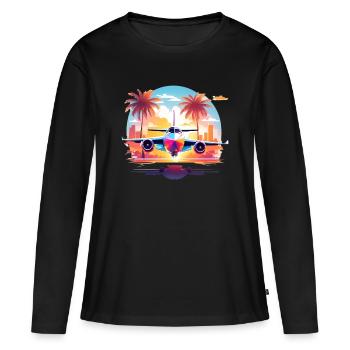 Miami Vacations - Women's Premium Organic Long Sleeve Shirt - black - Front - Julia (174cm)