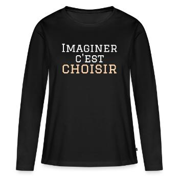 imaginer c'est choisir - T-shirt manches longues Premium bio Femme - noir - Devant - Julia (174cm)