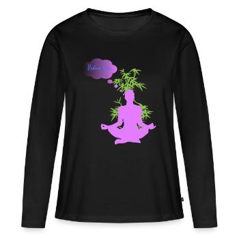 RESTONS ZEN - T-shirt manches longues Premium bio Femme - noir - Devant - Julia (174cm)