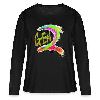 Generation Z - Frauen Premium Bio Langarmshirt - Schwarz - Vorne - Julia (174cm)