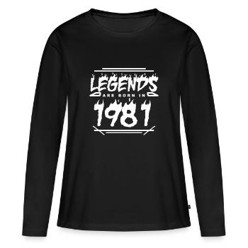 1981 - Né en 1981 - Construit en 1981 - Légende - T-shirt manches longues Premium bio Femme - noir - Devant - Julia (174cm)
