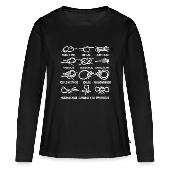 Segeln Segelboot Segelknoten Knotenkunde - Frauen Premium Bio Langarmshirt - Schwarz - Vorne - Julia (174cm)