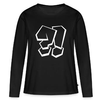 WTF pourquoi pourquoi ?! - T-shirt manches longues Premium bio Femme - noir - Devant - Julia (174cm)