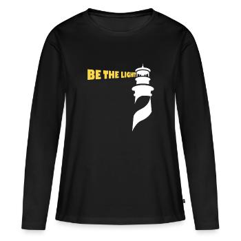 Soyez la lumière - T-shirt manches longues Premium bio Femme - noir - Devant - Julia (174cm)
