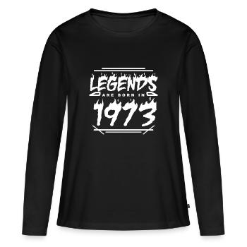 1973 - Né en 1973 - Construit en 1973 - T-shirt manches longues Premium bio Femme - noir - Devant - Julia (174cm)