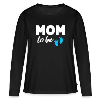 Mom to be Boy Mom Pregnancy Mom - Women's Premium Organic Long Sleeve Shirt - black - Front - Julia (174cm)