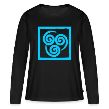 Symbol des Windes im Quadrat - Frauen Premium Bio Langarmshirt - Schwarz - Vorne - Julia (174cm)
