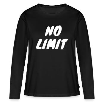 no limit - T-shirt manches longues Premium bio Femme - noir - Devant - Julia (174cm)
