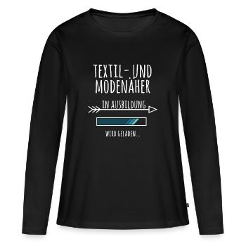 Textil und Modenäher Ausbildung Beruf Geschenk - Frauen Premium Bio Langarmshirt - Schwarz - Vorne - Julia (174cm)