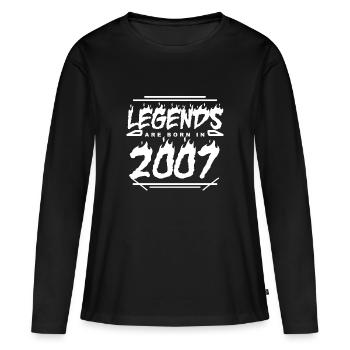 2007 - Année 2007 - Année 2007 - T-shirt manches longues Premium bio Femme - noir - Devant - Julia (174cm)