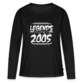 2005 - Année 2005 - Année 2005 - T-shirt manches longues Premium bio Femme - noir - Devant - Julia (174cm)