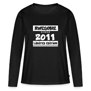 2011 - Jahrgang 2011 - Fantastisch seit 2011 - Frauen Premium Bio Langarmshirt - Schwarz - Vorne - Julia (174cm)