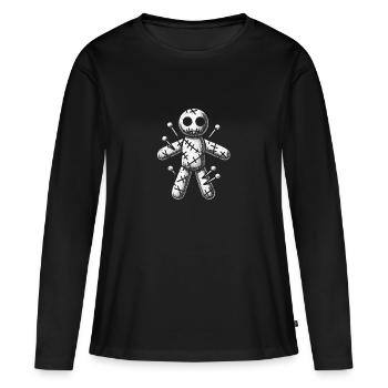 Poupée vaudou - T-shirt manches longues Premium bio Femme - noir - Devant - Julia (174cm)