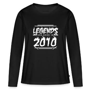 2010 - Année 2010 - Année 2010 - T-shirt manches longues Premium bio Femme - noir - Devant - Julia (174cm)