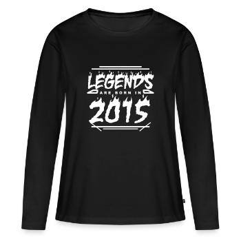 2015 - Jahrgang 2015 - Baujahr 2015 - Frauen Premium Bio Langarmshirt - Schwarz - Vorne - Julia (174cm)