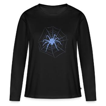 Araignée en toile d’araignée pour Halloween - T-shirt manches longues Premium bio Femme - noir - Devant - Julia (174cm)