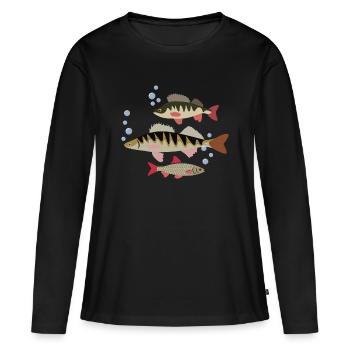 Poisson - T-shirt manches longues Premium bio Femme - noir - Devant - Julia (174cm)